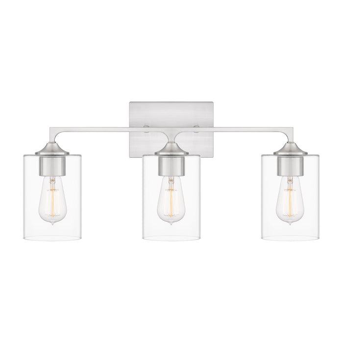Quoizel PRC8624BN Three Light Bath, Brushed Nickel