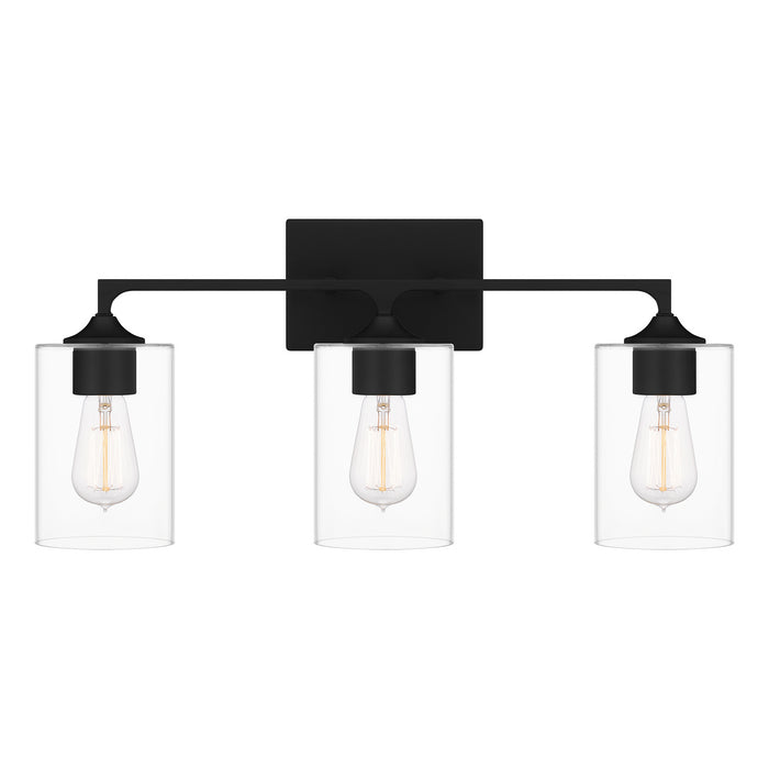 Quoizel PRC8624MBK Three Light Bath, Matte Black