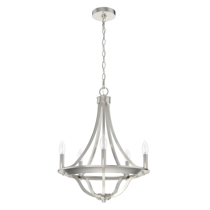 Hunter 19425 Five Light Chandelier, Brushed Nickel
