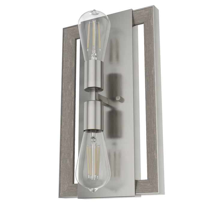 Hunter 19815 Two Light Wall Sconce, Brushed Nickel