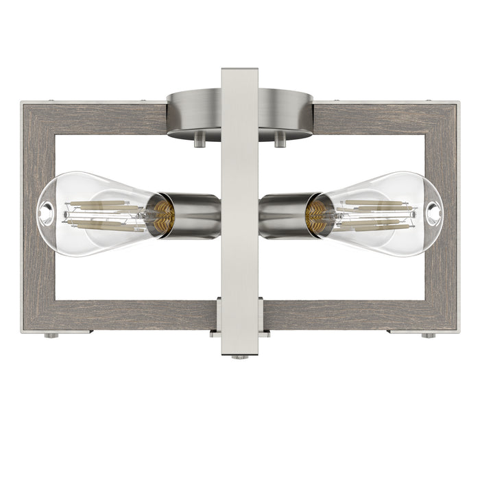 Hunter 19817 Four Light Flush Mount, Brushed Nickel