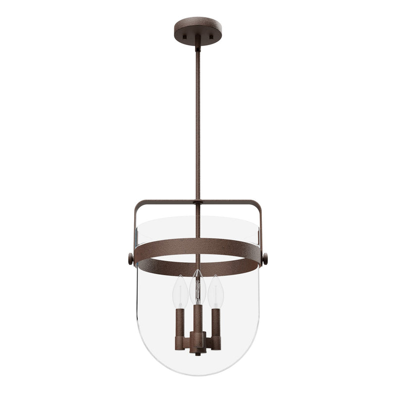 Hunter 19829 Three Light Pendant, Textured Rust