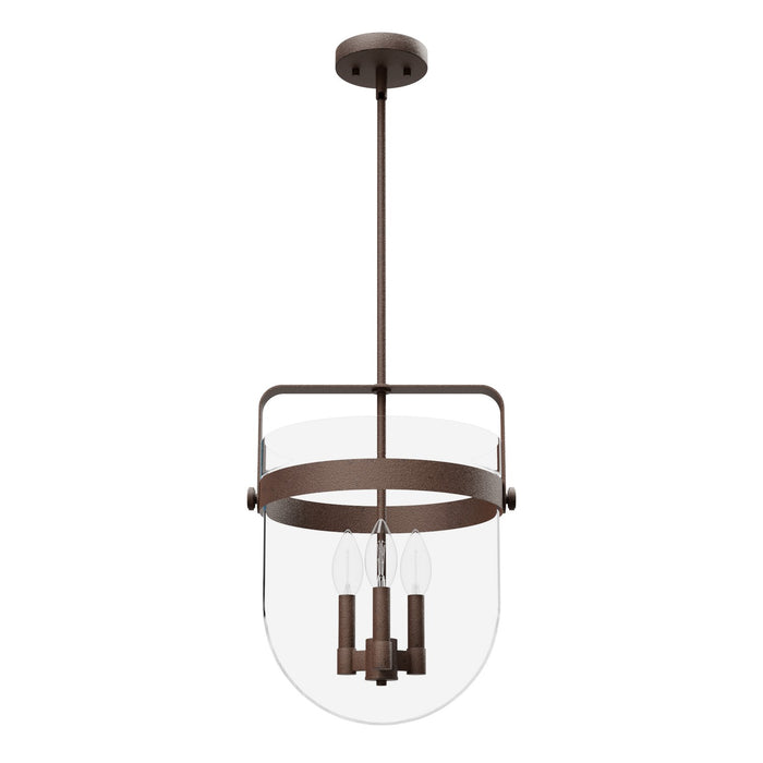 Hunter 19829 Three Light Pendant, Textured Rust