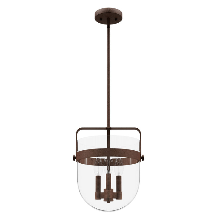 Hunter 19832 Three Light Pendant, Textured Rust
