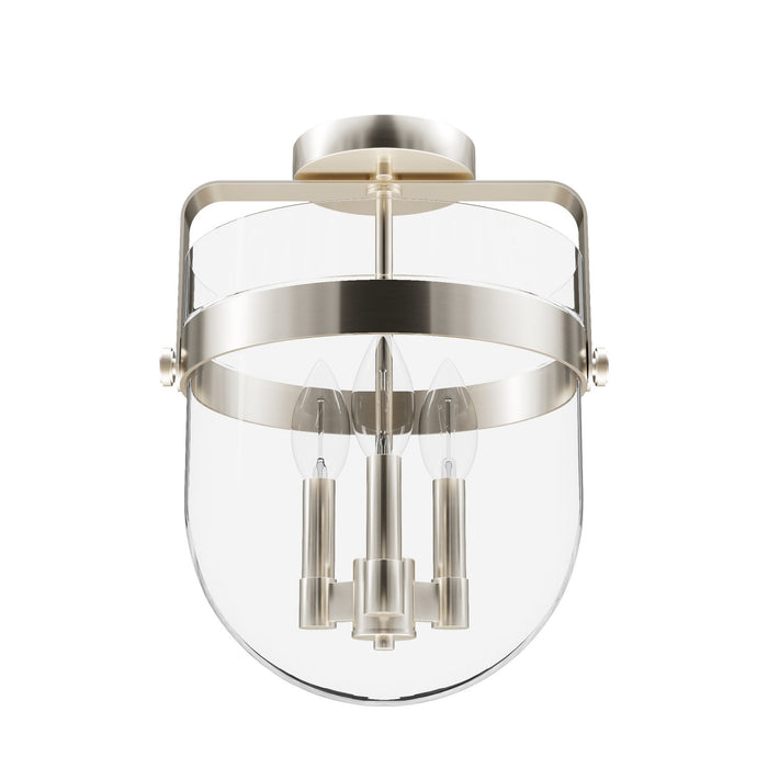Hunter 19836 Three Light Flush Mount, Brushed Nickel