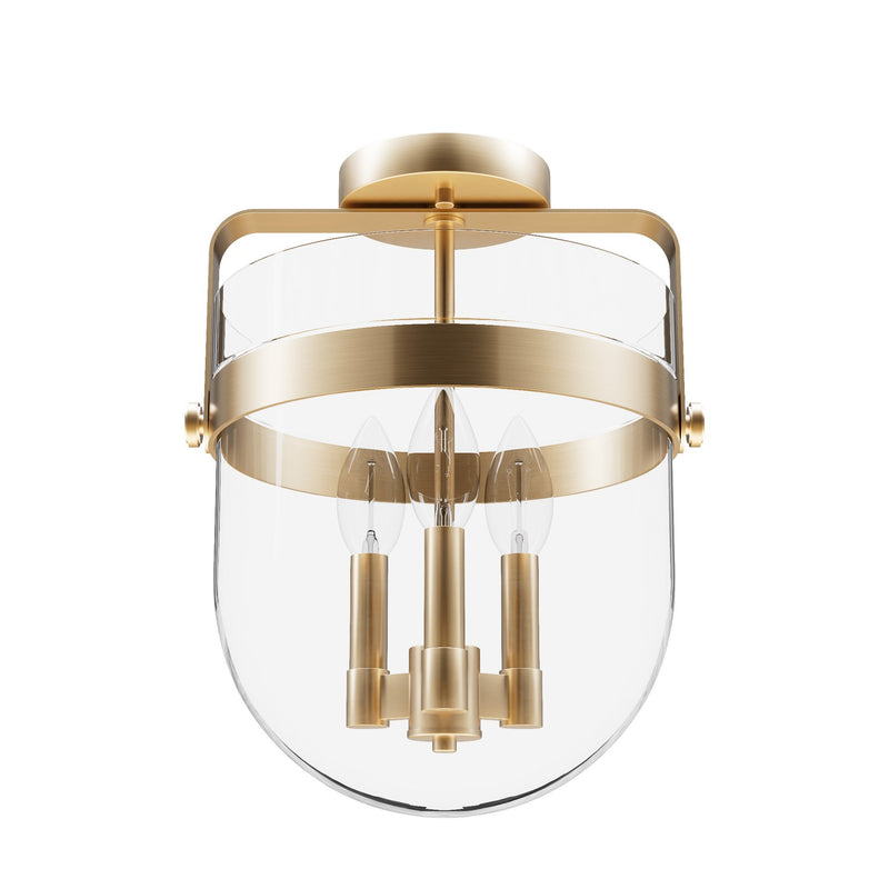 Hunter 19837 Three Light Flush Mount, Alturas Gold