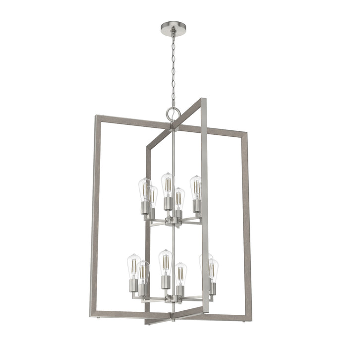 Hunter 19859 12 Light Foyer Pendant, Brushed Nickel