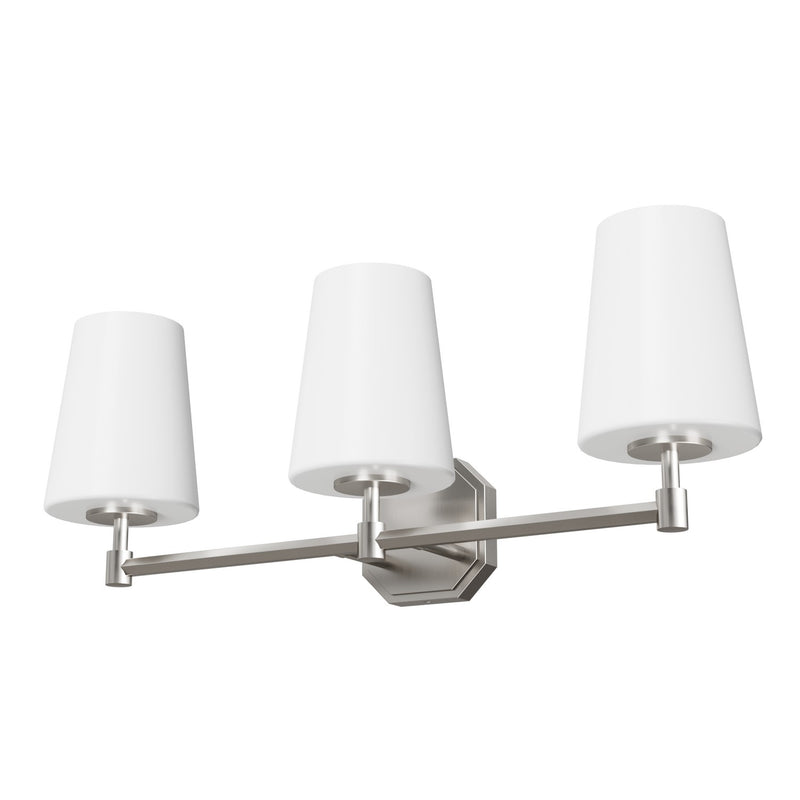 Hunter 19881 Three Light Bathroom Vanity, Brushed Nickel