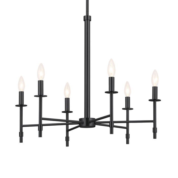 Kichler 52500BK Six Light Chandelier, Black