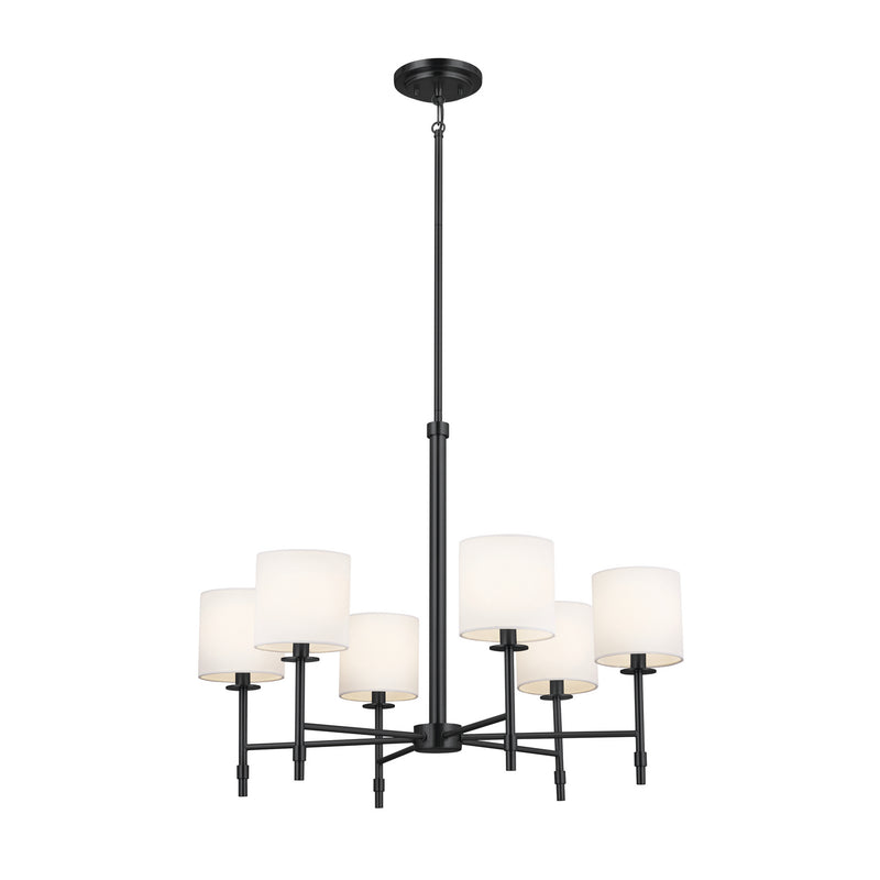 Kichler 52500BK Six Light Chandelier, Black
