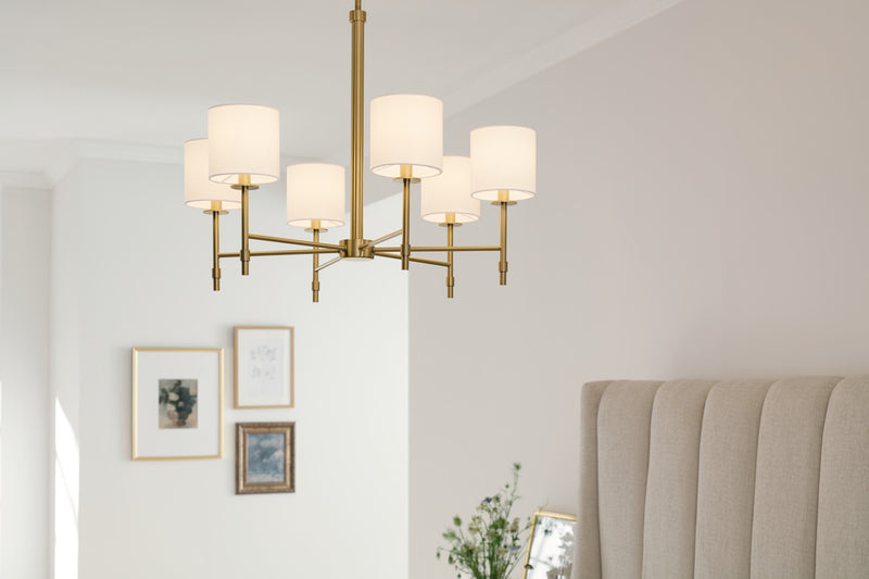 Kichler 52500BNB Six Light Chandelier, Brushed Natural Brass