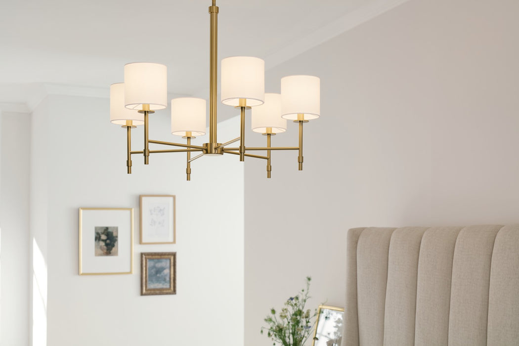 Kichler 52500BNB Six Light Chandelier, Brushed Natural Brass