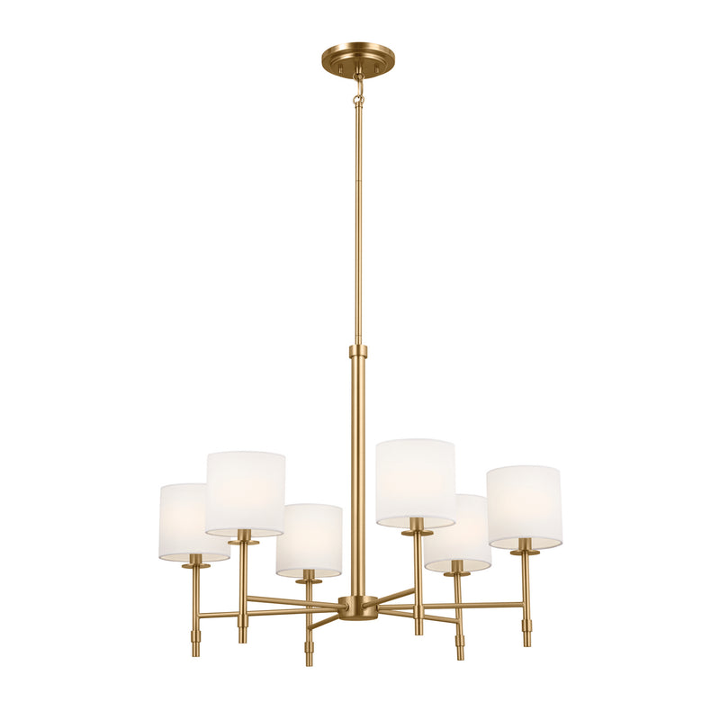 Kichler 52500BNB Six Light Chandelier, Brushed Natural Brass