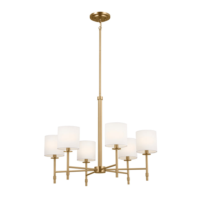 Kichler 52500BNB Six Light Chandelier, Brushed Natural Brass