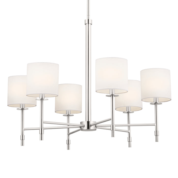 Kichler 52500PN Six Light Chandelier, Polished Nickel