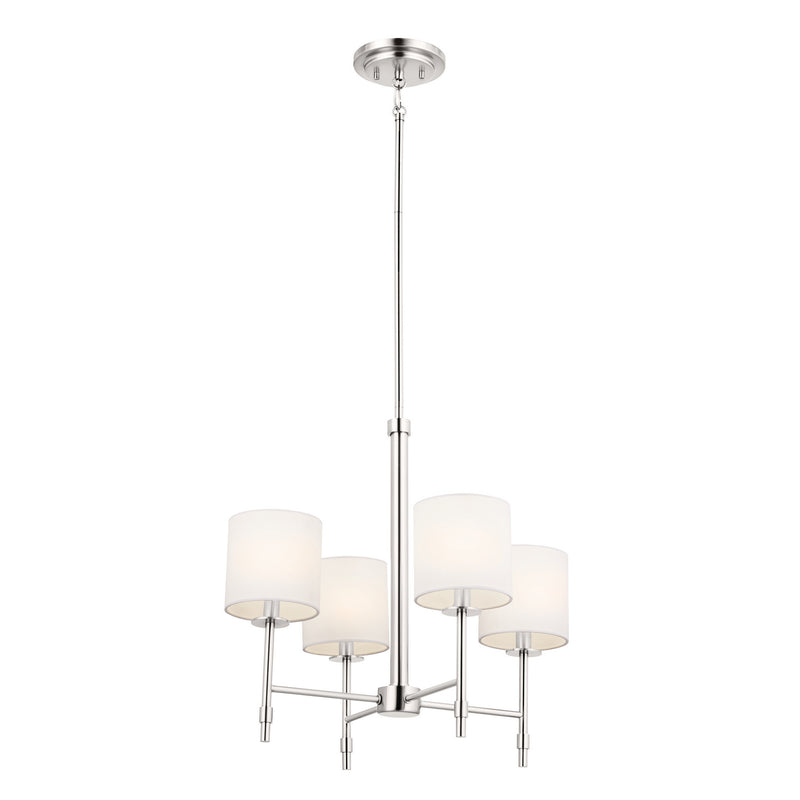Kichler 52504PN Four Light Chandelier, Polished Nickel
