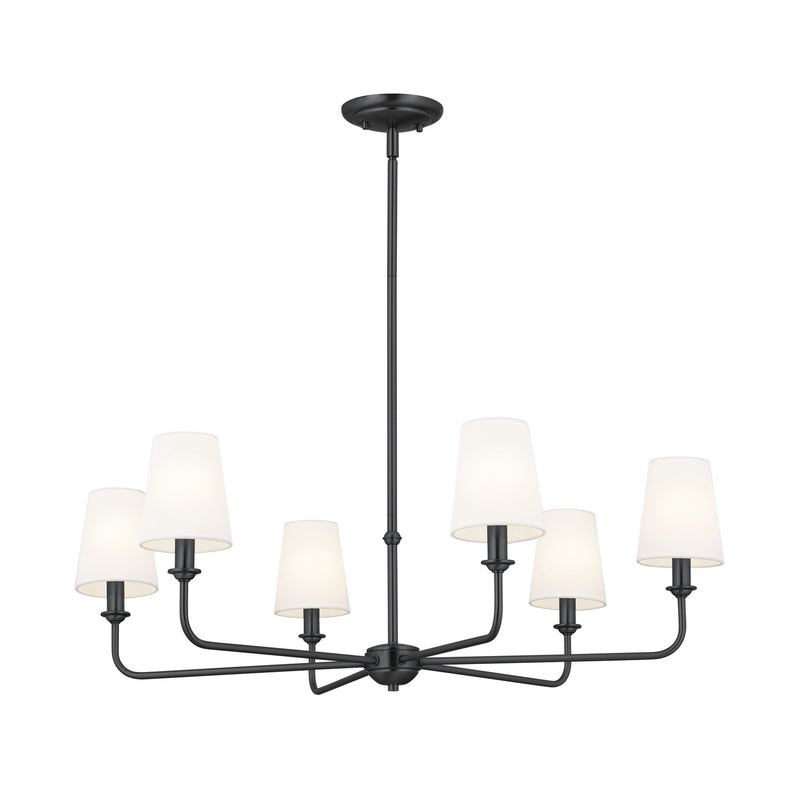 Kichler 52516BK Six Light Chandelier, Black