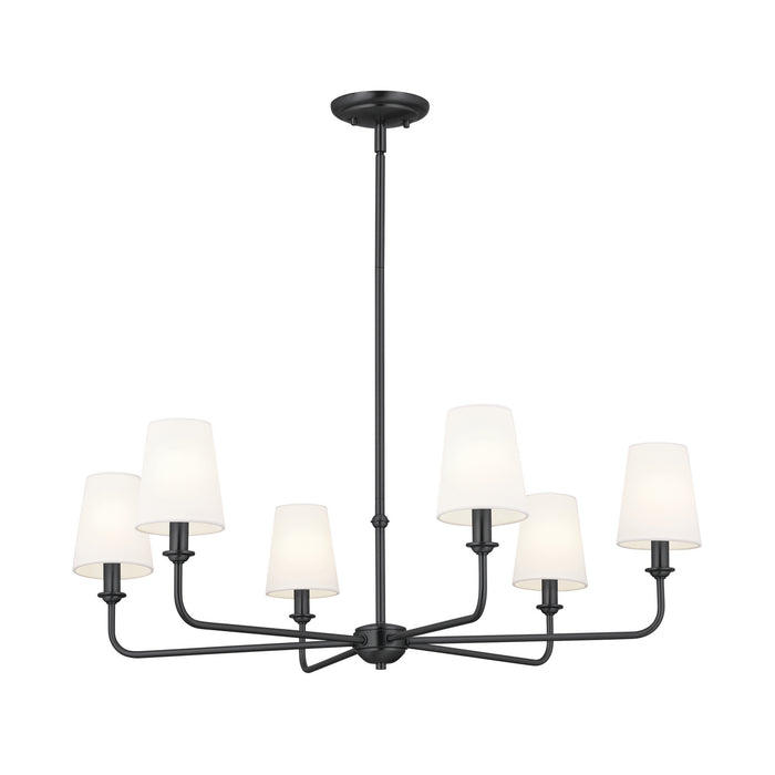Kichler 52516BK Six Light Chandelier, Black