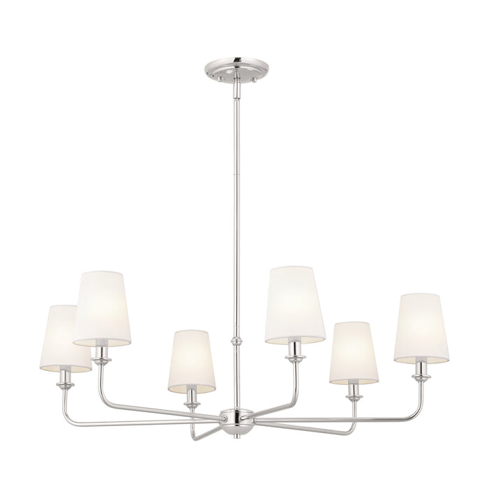 Kichler 52516PN Six Light Chandelier, Polished Nickel