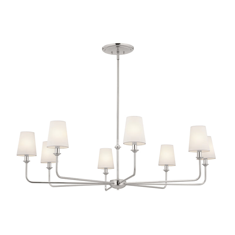Kichler 52517PN Eight Light Chandelier, Polished Nickel