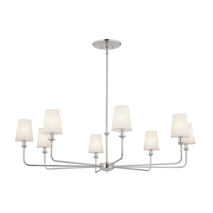 Kichler 52517PN Eight Light Chandelier, Polished Nickel
