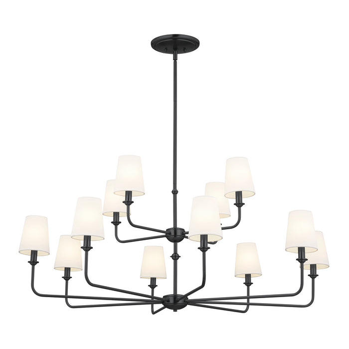Kichler 52518BK 12 Light Chandelier, Black