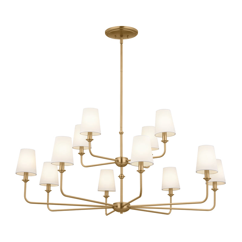 Kichler 52518BNB 12 Light Chandelier, Brushed Natural Brass