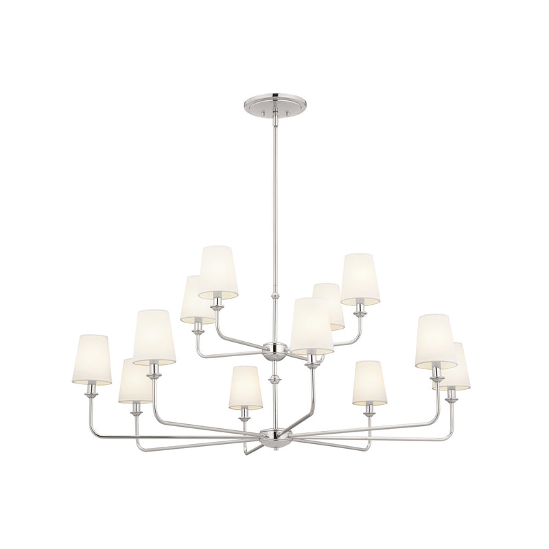 Kichler 52518PN 12 Light Chandelier, Polished Nickel