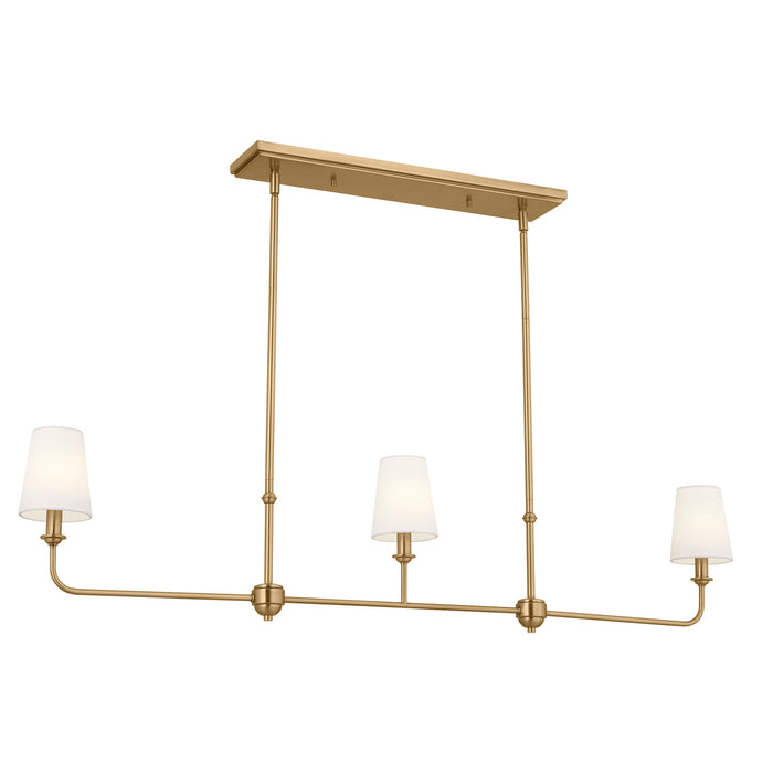 Kichler 52519BNB Three Light Linear Chandelier, Brushed Natural Brass
