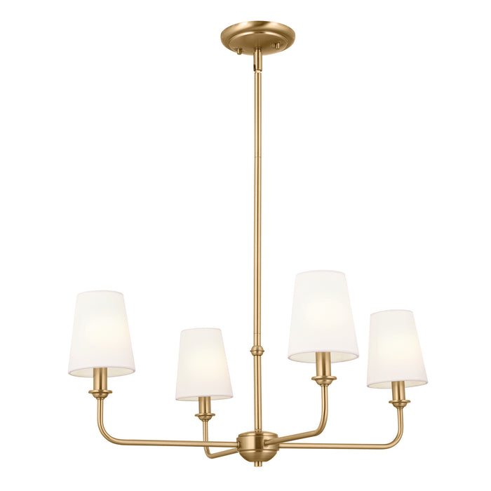 Kichler 52520BNB Four Light Chandelier, Brushed Natural Brass