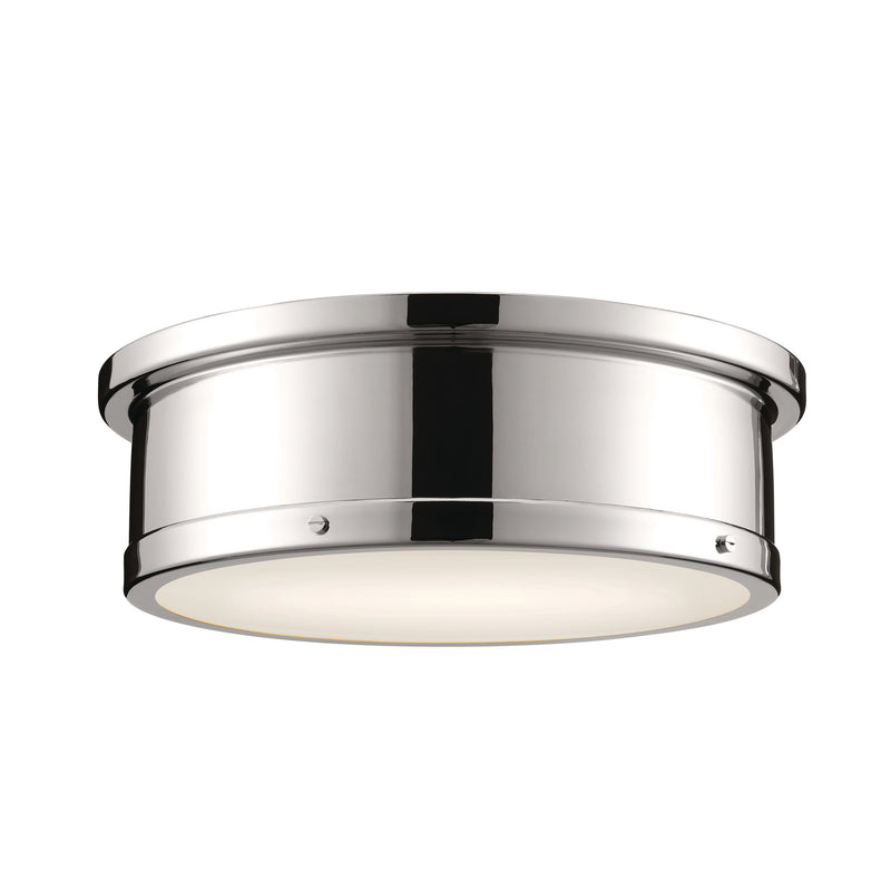 Kichler 52541PN Three Light Flush Mount, Polished Nickel