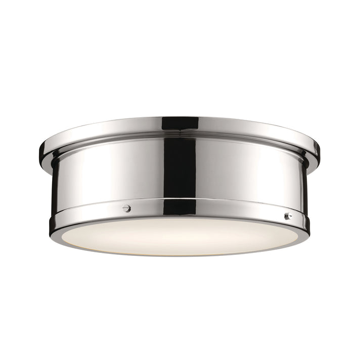 Kichler 52541PN Three Light Flush Mount, Polished Nickel
