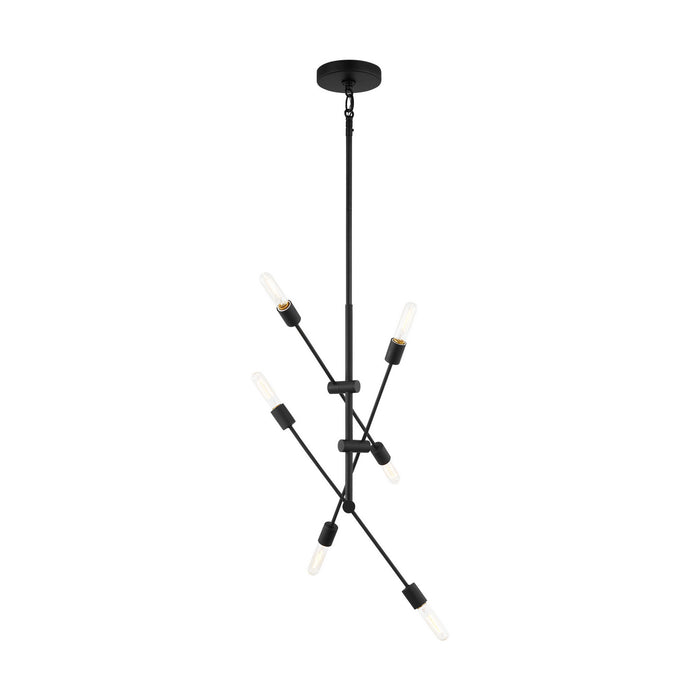 Visual Comfort Studio 3100506-112 Six Light Chandelier, Midnight Black