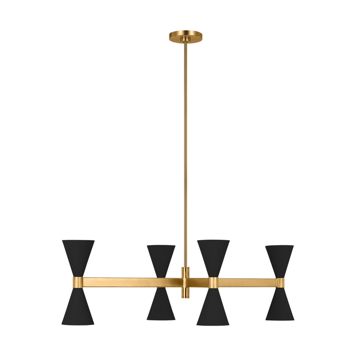 Visual Comfort Studio AEC1068MBK Eight Light Chandelier, Midnight Black