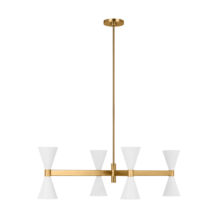 Visual Comfort Studio AEC1068MWT Eight Light Chandelier, Matte White