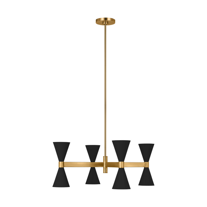 Visual Comfort Studio AEC1078MBK Eight Light Chandelier, Midnight Black