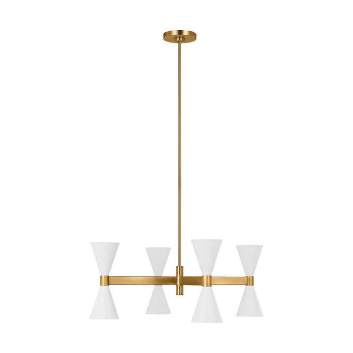 Visual Comfort Studio AEC1078MWT Eight Light Chandelier, Matte White