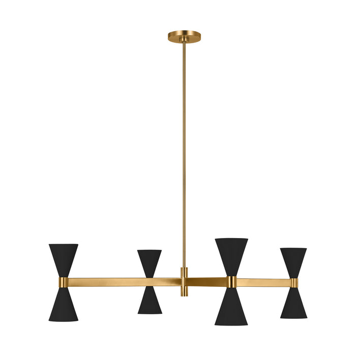 Visual Comfort Studio AEC1088MBK Eight Light Chandelier, Midnight Black