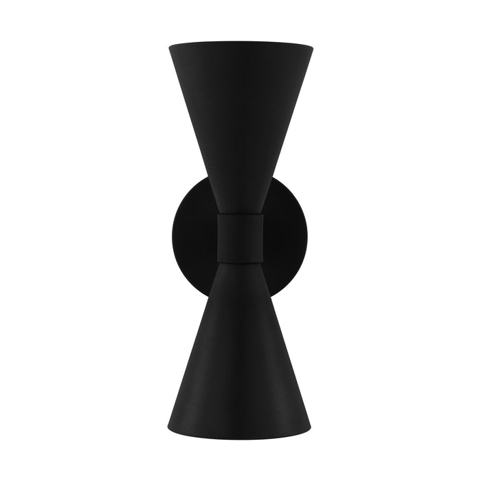 Visual Comfort Studio AEO1002TXB Two Light Outdoor Wall Sconce, Textured Black