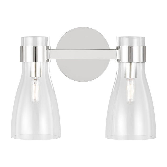Visual Comfort Studio AEV1002PN Two Light Bath Fixture, Polished Nickel