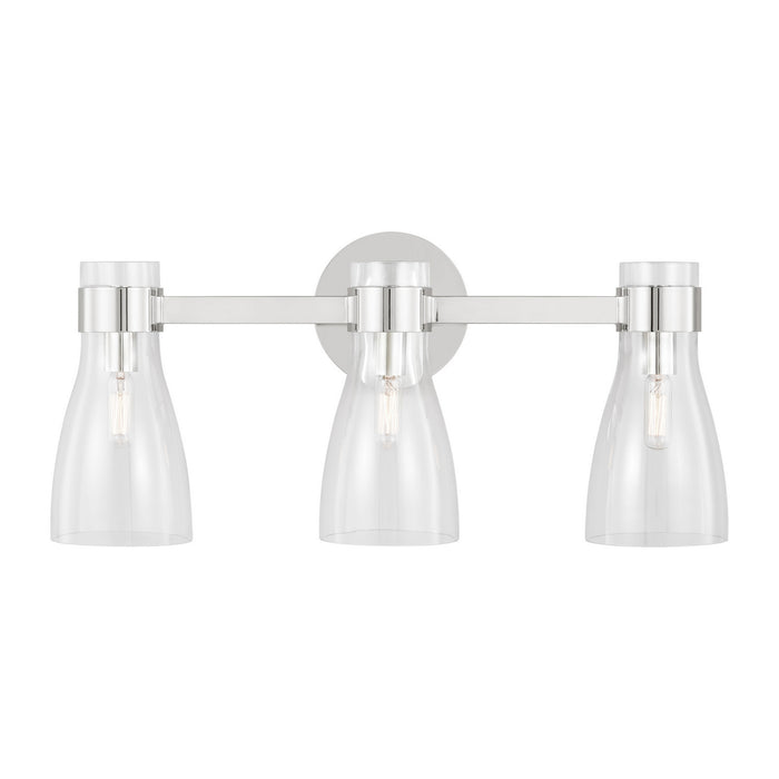 Visual Comfort Studio AEV1003PN Three Light Bath Fixture, Polished Nickel