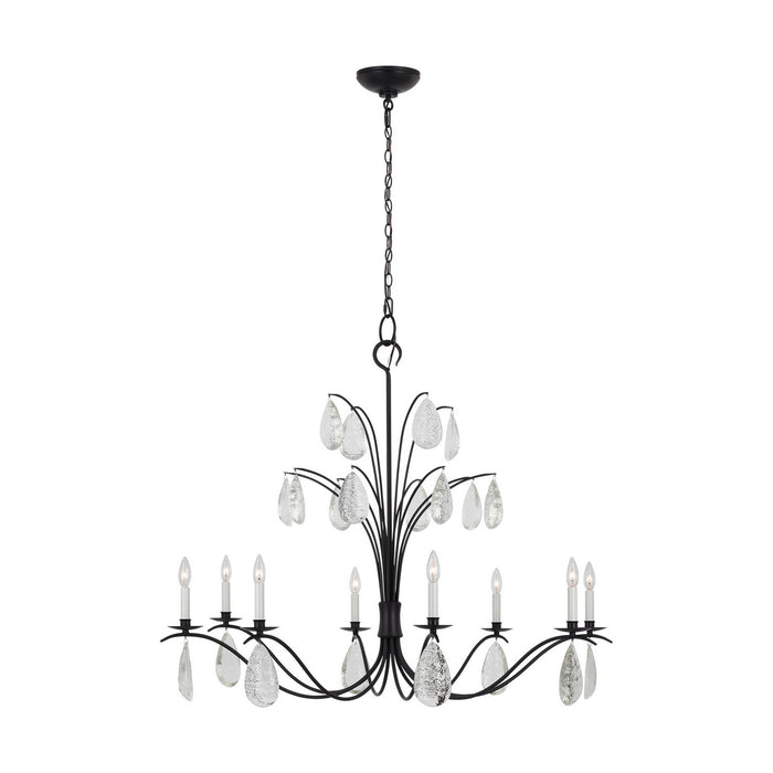 Visual Comfort Studio CC1598AI Eight Light Chandelier, Aged Iron