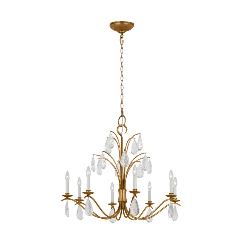 Visual Comfort Studio CC1608ADB Eight Light Chandelier, Antique Gild
