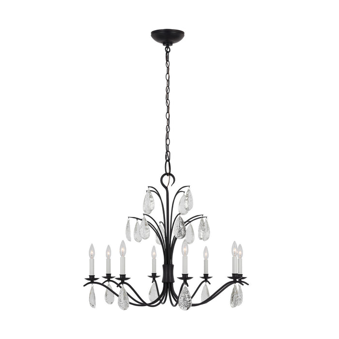 Visual Comfort Studio CC1608AI Eight Light Chandelier, Aged Iron