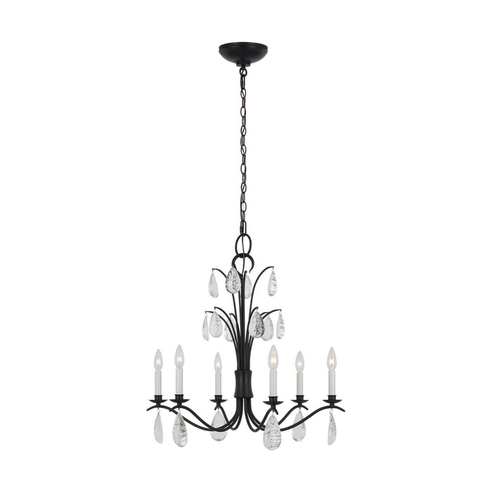 Visual Comfort Studio CC1616AI Six Light Chandelier, Aged Iron