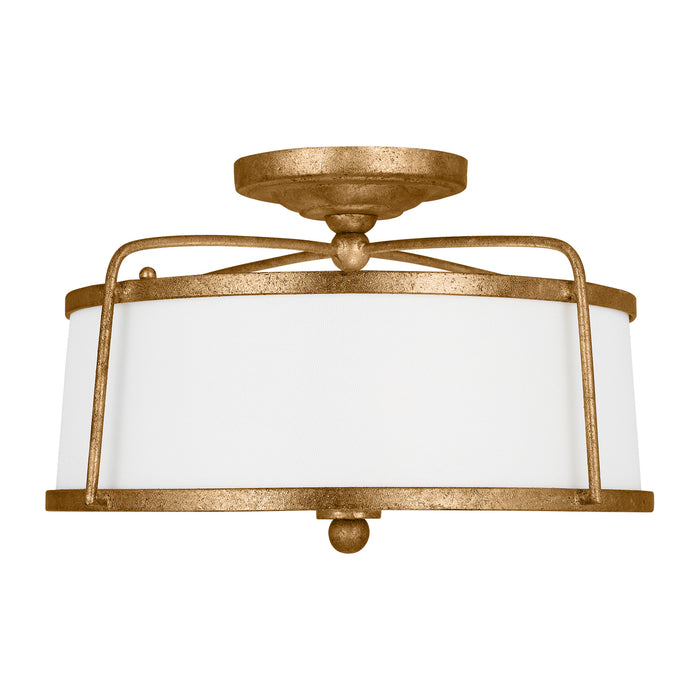 Visual Comfort Studio CF1102ADB Two Light Semi-Flush Mount, Antique Gild