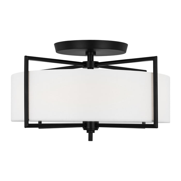 Visual Comfort Studio CF1113AI Three Light Semi-Flush Mount, Aged Iron