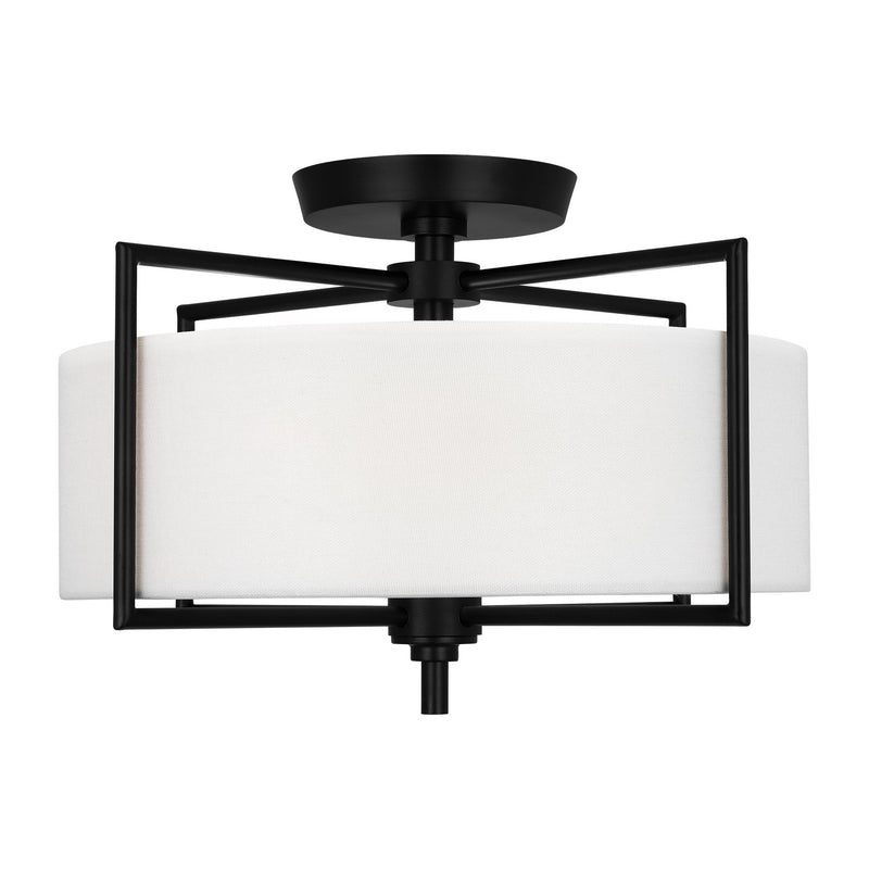 Visual Comfort Studio CF1122AI Two Light Semi-Flush Mount, Aged Iron