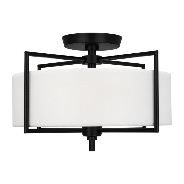 Visual Comfort Studio CF1122AI Two Light Semi-Flush Mount, Aged Iron