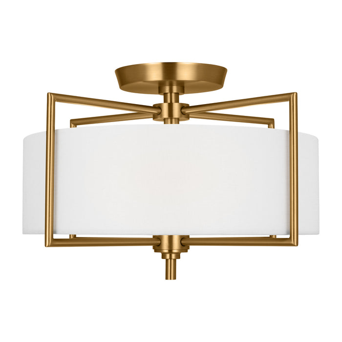 Visual Comfort Studio CF1122BBS Two Light Semi-Flush Mount, Burnished Brass